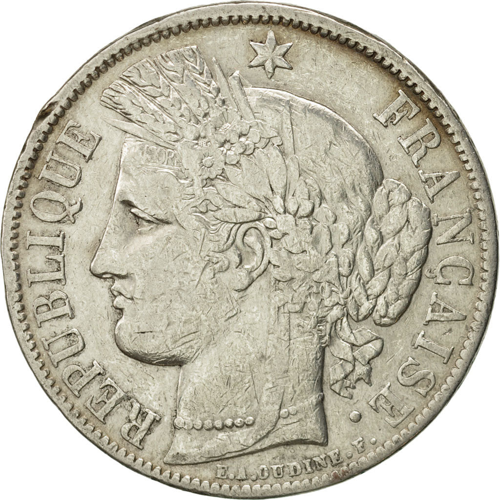 Coin, France, Cérès, 5 Francs, 1851, Paris, VF(30-35), Silver, KM:761.1