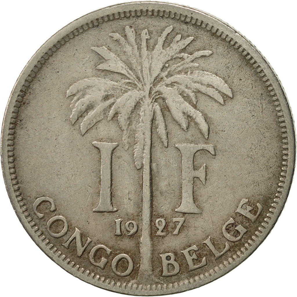 Belgian Congo, Franc, 1927, EF(40-45), Copper-nickel, KM:20