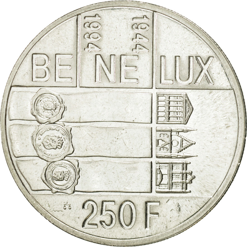 Belgium, 250 Francs, 250 Frank, 1994, Brussels, AU(55-58), Silver, KM:195