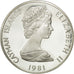 Monnaie, Îles Caïmans, Elizabeth II, 5 Dollars, 1981, SPL, Argent, KM:8