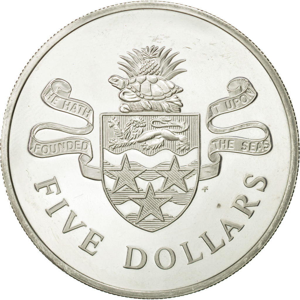 Coin, Cayman Islands, Elizabeth II, 5 Dollars, 1981, MS(63), Silver, KM:8