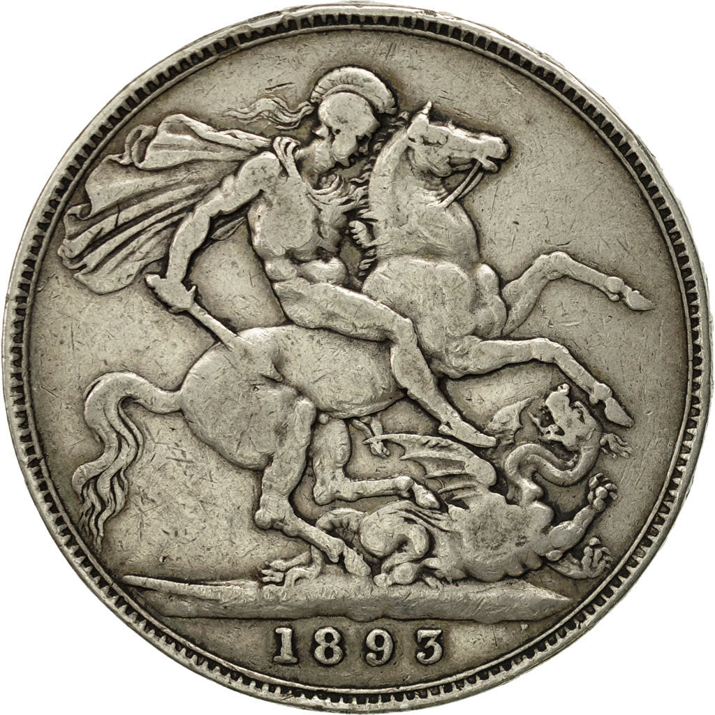 Great Britain, Victoria, Crown, 1893, EF(40-45), Silver, KM:783