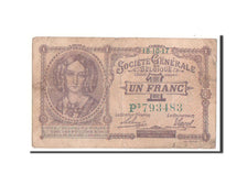 Belgium, 1 Franc, 1917, KM #86b, VF(20-25), P