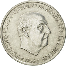 Coin, Spain, Caudillo and regent, 100 Pesetas, 1966 (68), AU(55-58), Silver