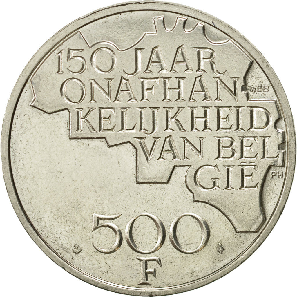 Belgium, 500 Francs, 500 Frank, 1980, Brussels, AU(55-58), Silver Clad,KM 162