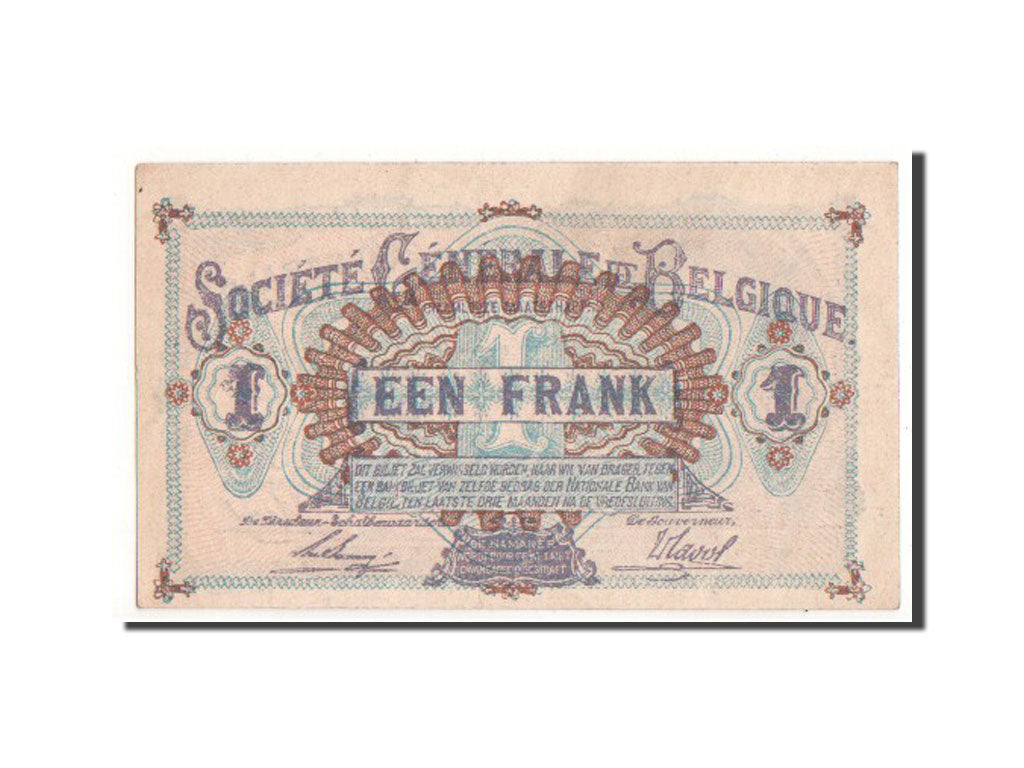 Belgio, 1 Franc, 1917, SPL