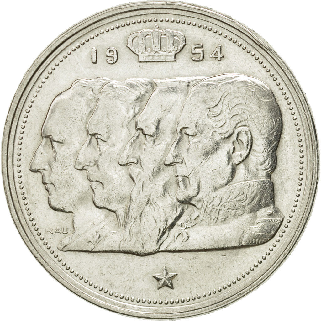 Belgium, 100 Francs, 100 Frank, 1954, EF(40-45), Silver, KM:138.1