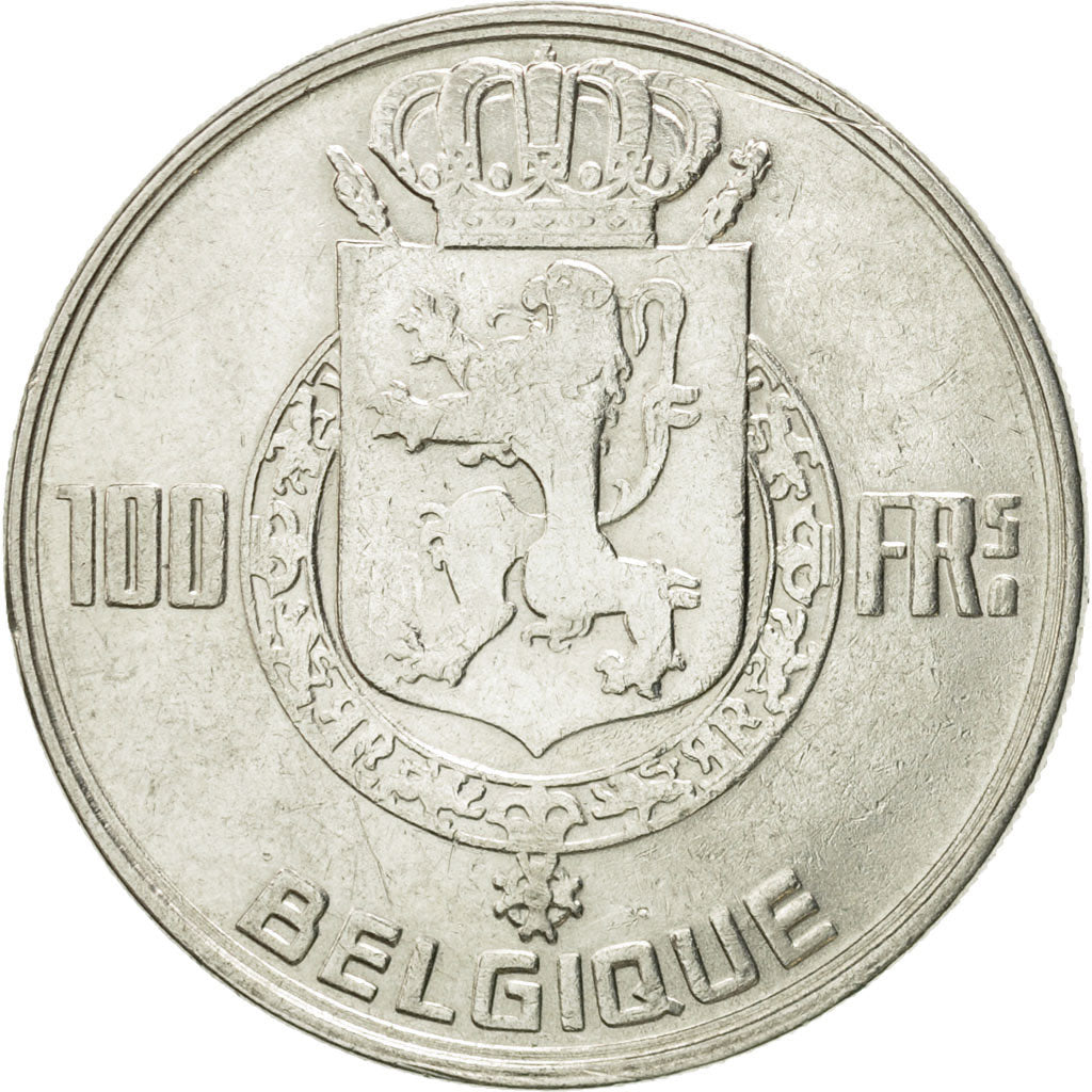 Belgium, 100 Francs, 100 Frank, 1954, EF(40-45), Silver, KM:138.1