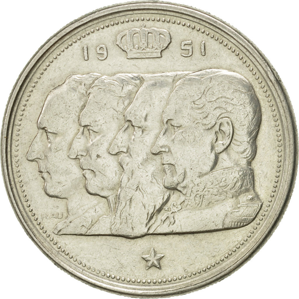 Coin, Belgium, 100 Francs, 100 Frank, 1951, EF(40-45), Silver, KM:139.1