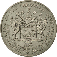 SAINT KITTS & NEVIS, 4 Dollars, 1970, AU(55-58), Copper-nickel, KM:1
