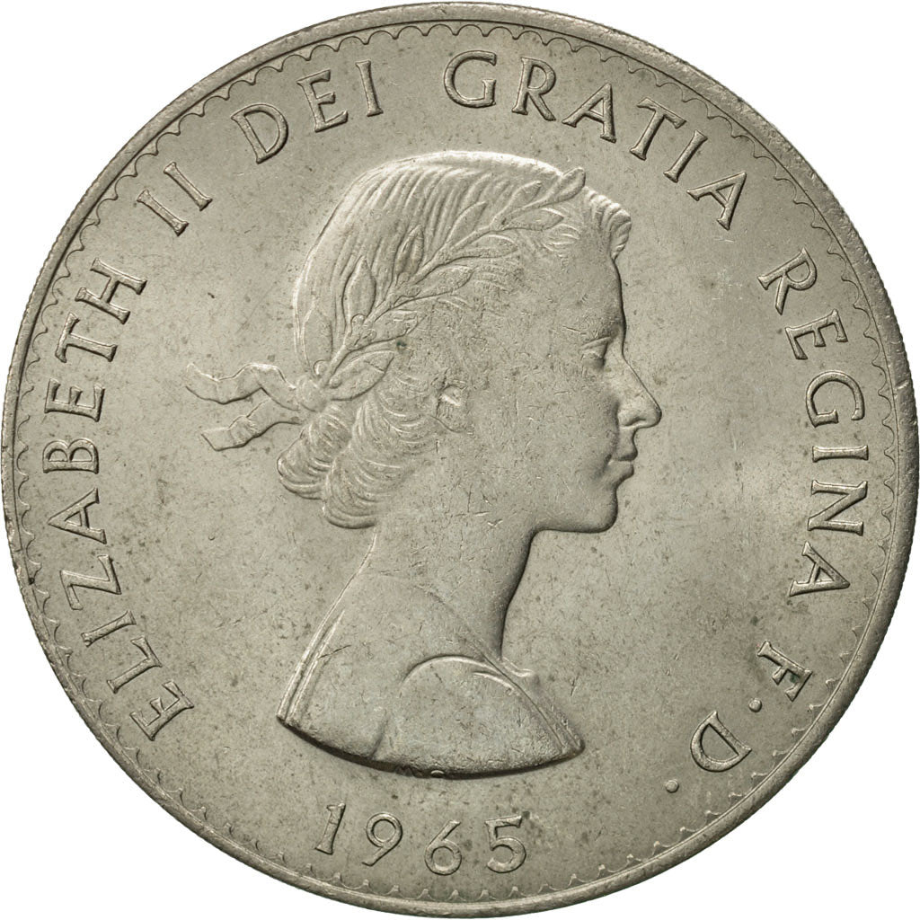 Coin, Great Britain, Elizabeth II, Crown, 1965, AU(50-53), Copper-nickel, KM:910