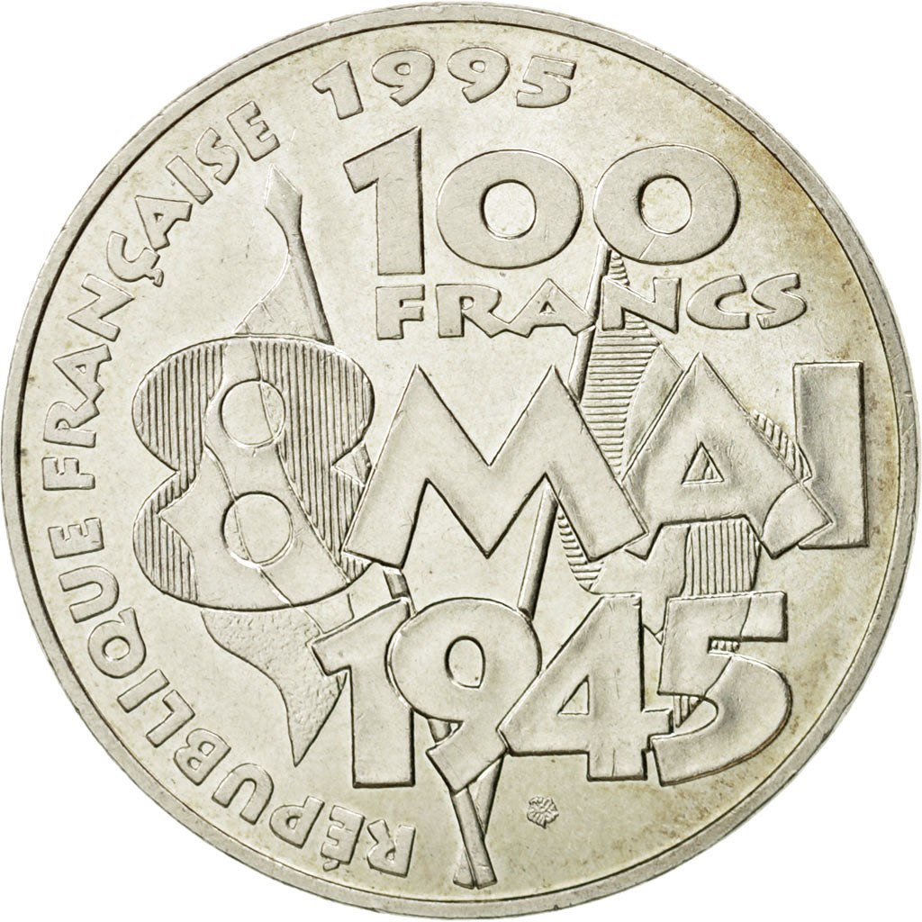 France, 8 mai 1945, 100 Francs, 1995, AU(50-53), Silver, KM:1116.1, Gadoury:952
