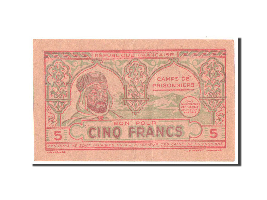 Banknot, Algieria, 5 Francs, 1943, AU(50-53)