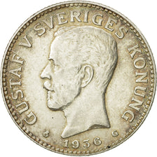 Sweden, Gustaf V, 2 Kronor, 1936, AU(50-53), Silver, KM:787