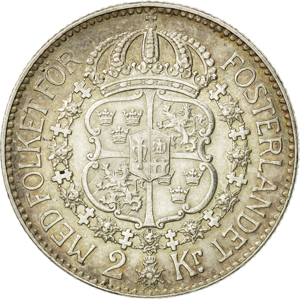 Sweden, Gustaf V, 2 Kronor, 1936, AU(50-53), Silver, KM:787