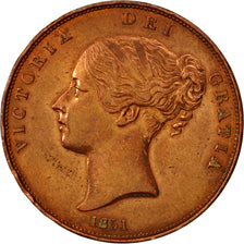 Great Britain, Victoria, Penny, 1851, AU(50-53), Copper, KM:739