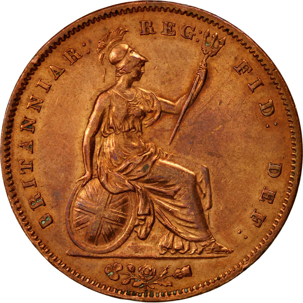 Great Britain, Victoria, Penny, 1851, AU(50-53), Copper, KM:739