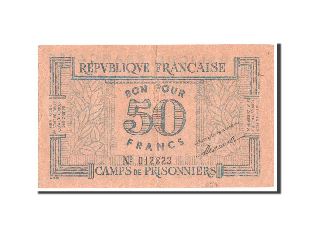 Geldschein, Algeria, 50 Francs, 1943, SS
