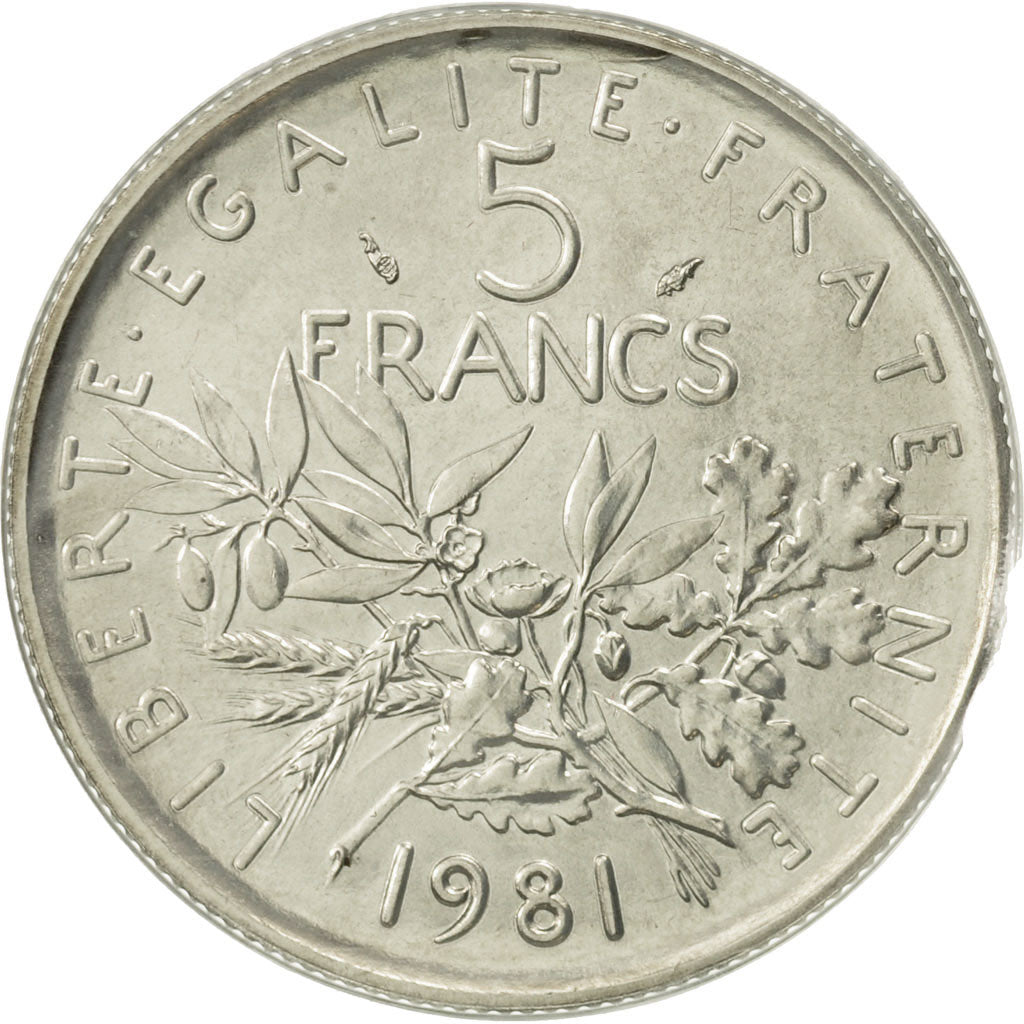 France, Semeuse, 5 Francs, 1981, Paris, FDC,Copper-Nickel,KM 926a.1,Gad 771