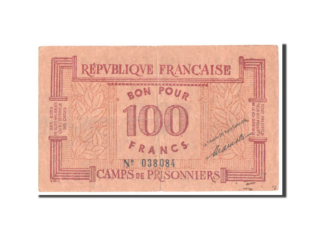 Banconote, Algeria, 100 Francs, 1943, BB