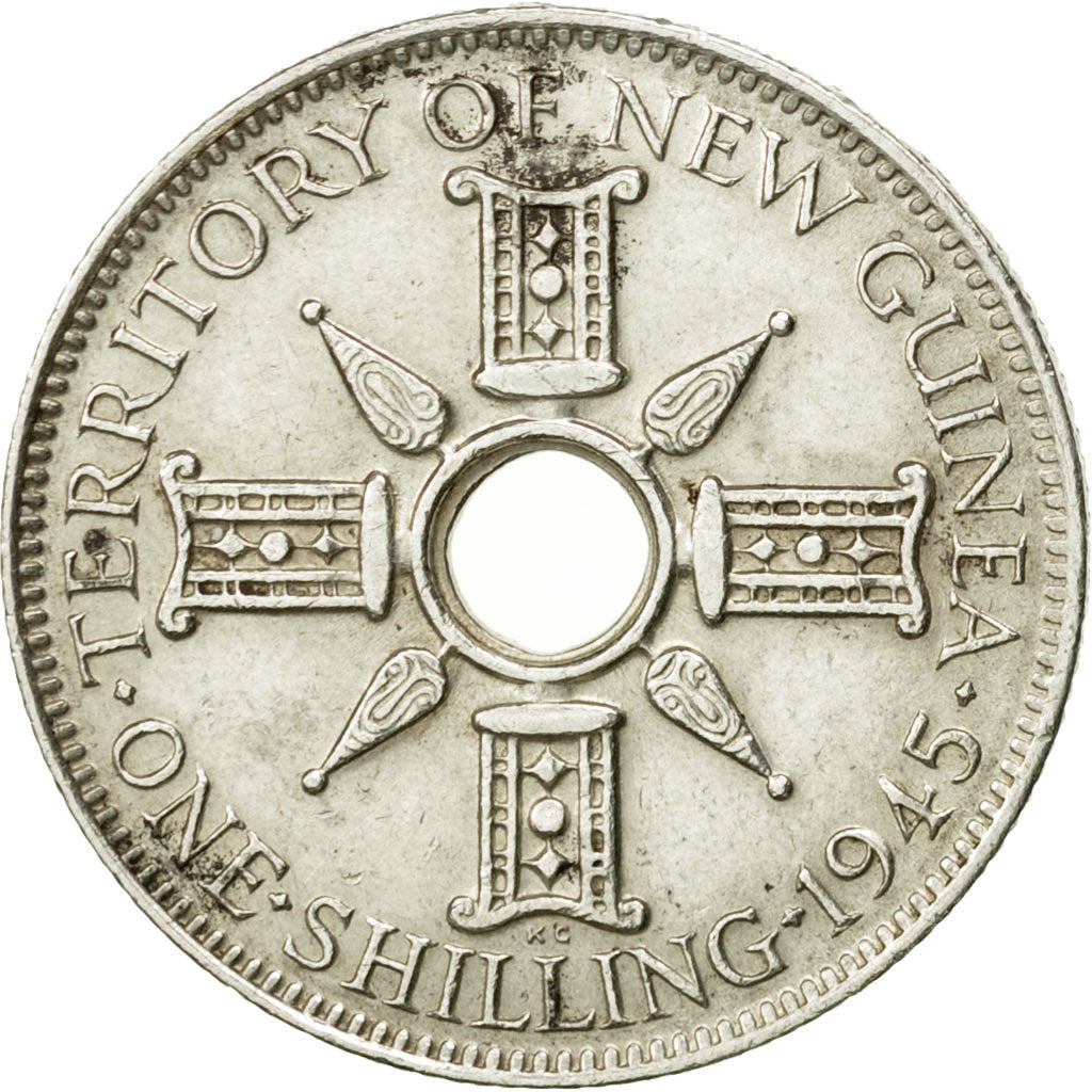 NEW GUINEA, Shilling, 1945, AU(55-58), Silver, KM:8