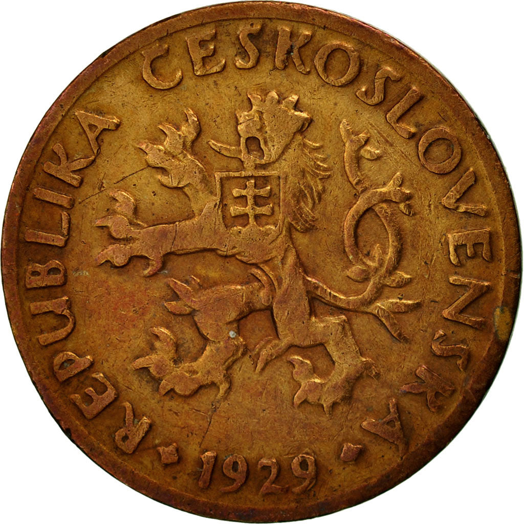 Coin, Czechoslovakia, 5 Haleru, 1929, AU(50-53), Bronze, KM:6