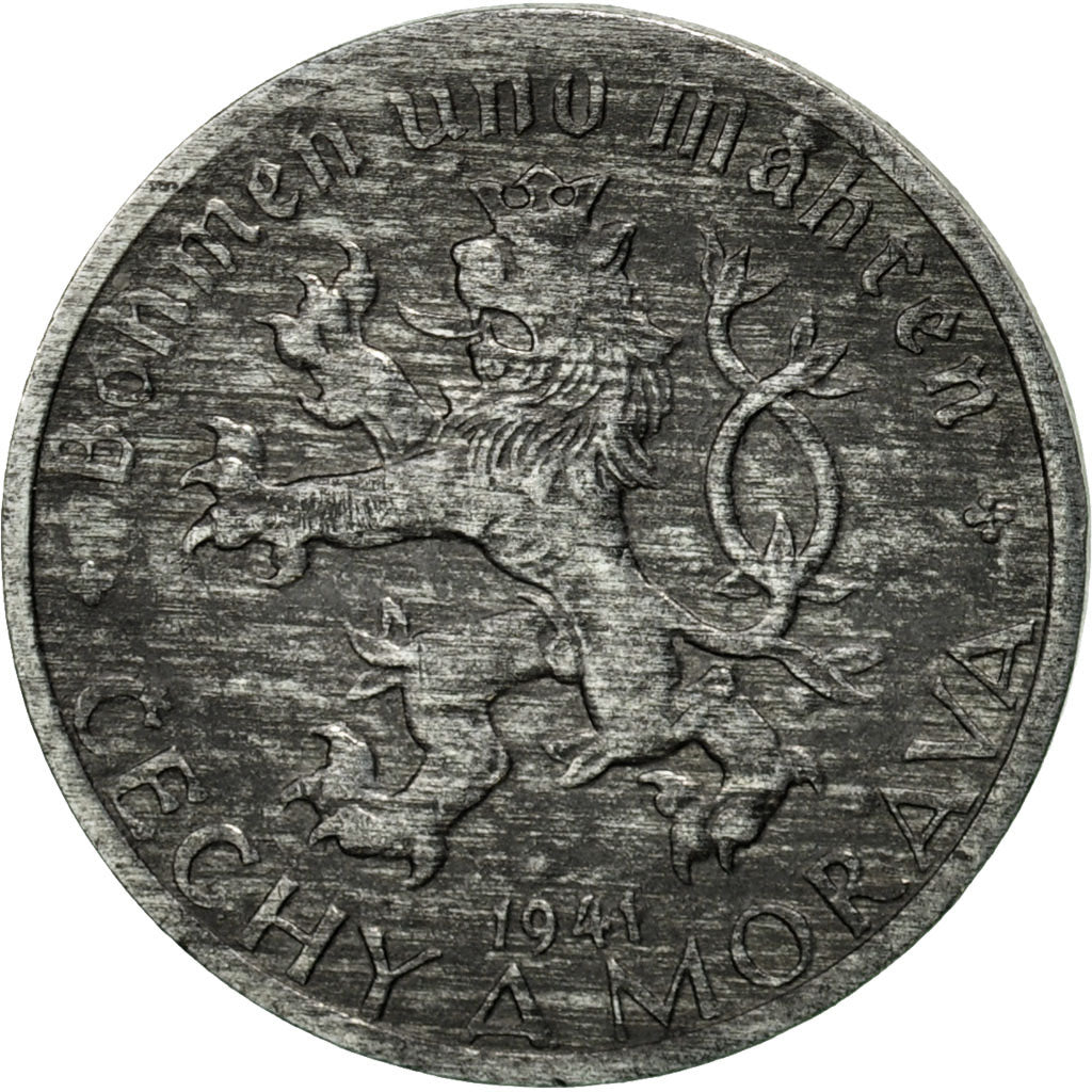 BOHEMIA & MORAVIA, 10 Haleru, 1941, EF(40-45), Zinc, KM:1
