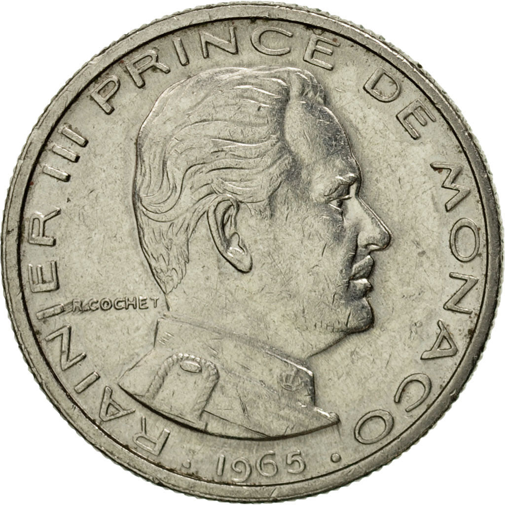 Moneda, Mónaco, Rainier III, 1/2 Franc, 1965, EBC, Níquel, KM:145, Gadoury:MC