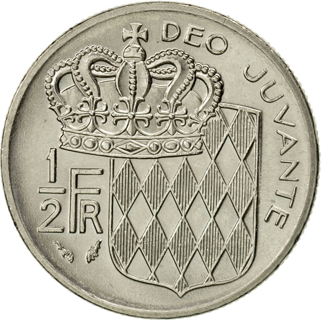 Coin, Monaco, Rainier III, 1/2 Franc, 1978, AU(55-58), Nickel, KM:145