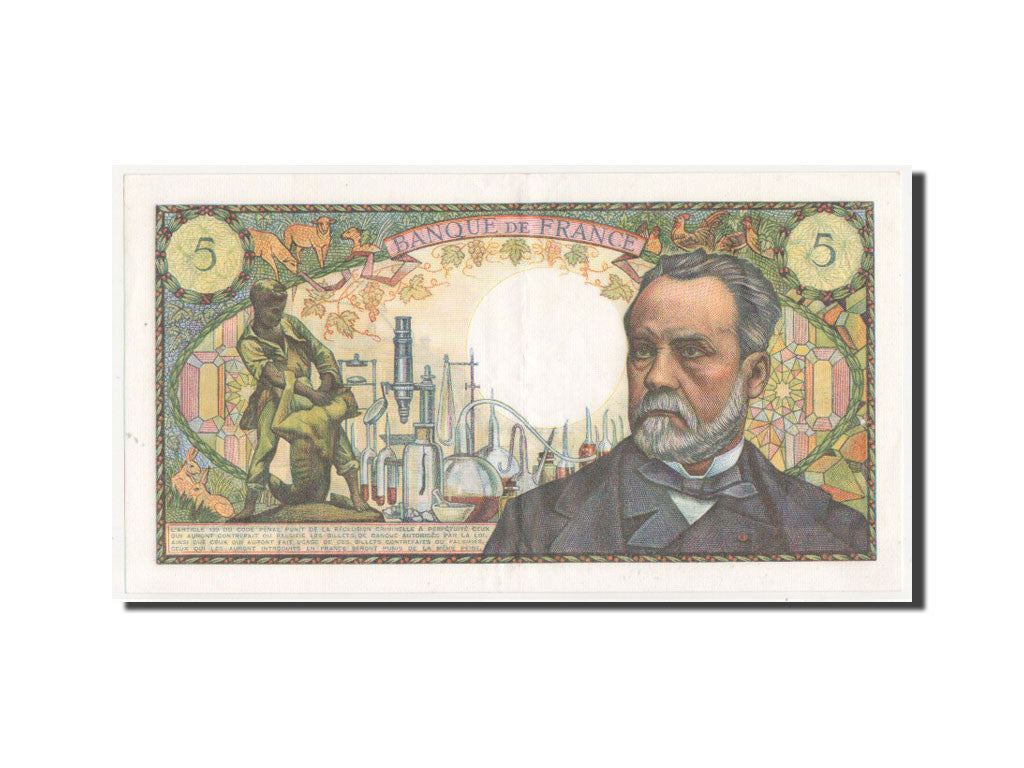 France, 5 Francs, 5 F 1966-1970 ''Pasteur'', 1967, KM #146b, AU(50-53), X,...
