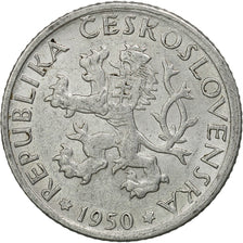 Münze, Tschechoslowakei, Koruna, 1950, SS+, Aluminium, KM:22
