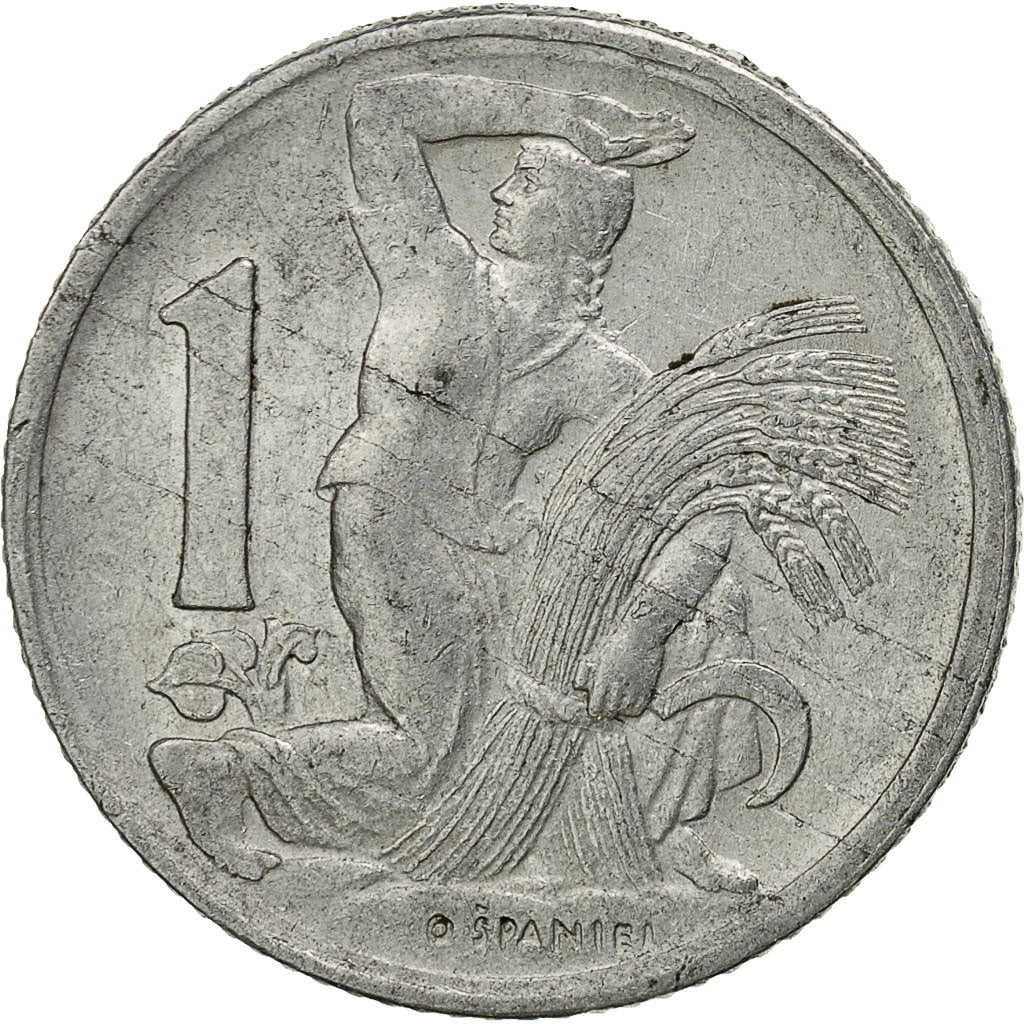 Coin, Czechoslovakia, Koruna, 1950, AU(50-53), Aluminum, KM:22