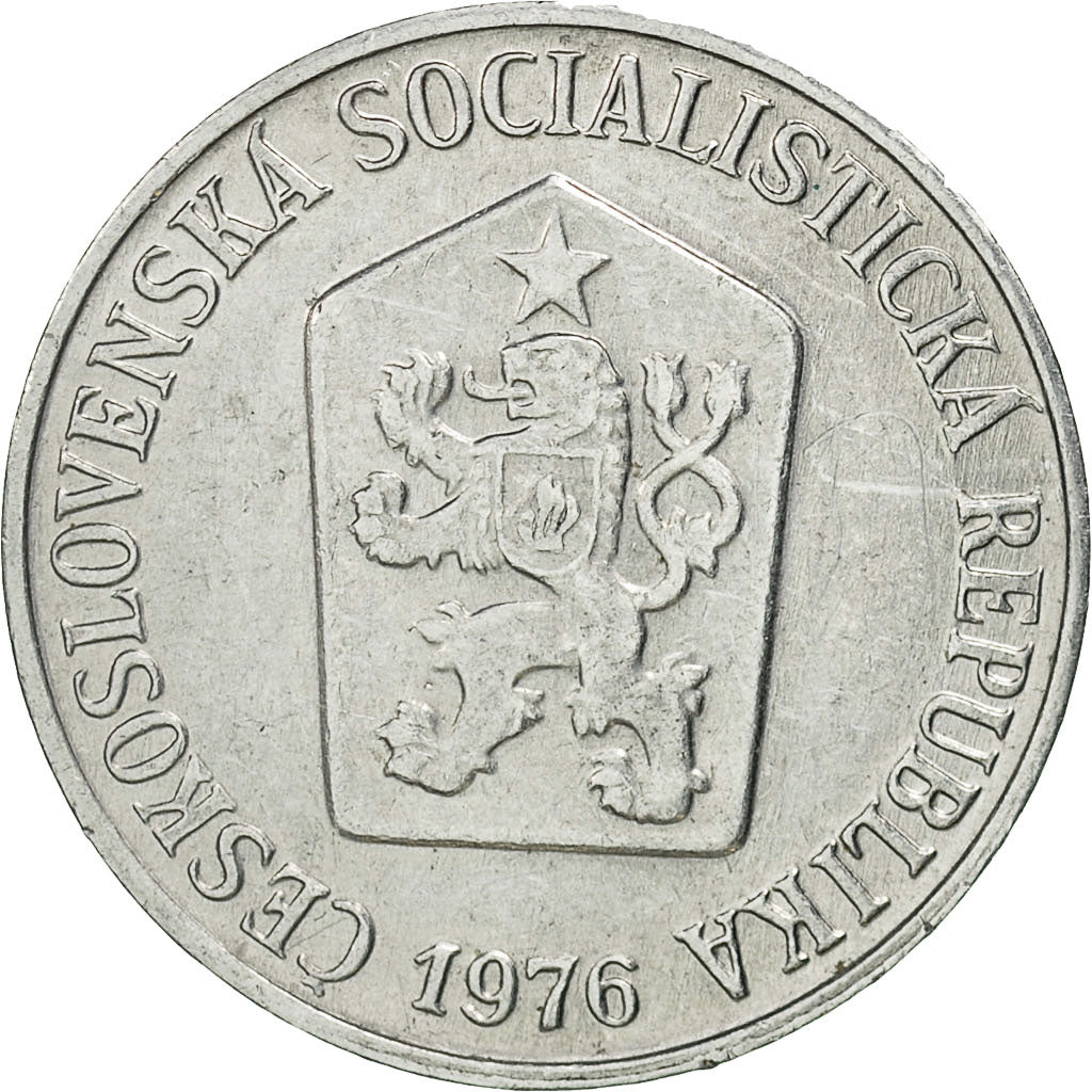 Czechoslovakia, 5 Haleru, 1976, AU(50-53), Aluminum, KM:53