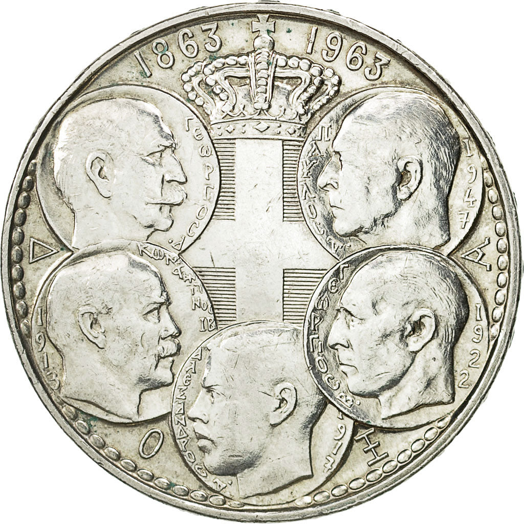 Coin, Greece, Paul I, 30 Drachmai, 1963, AU(50-53), Silver, KM:86
