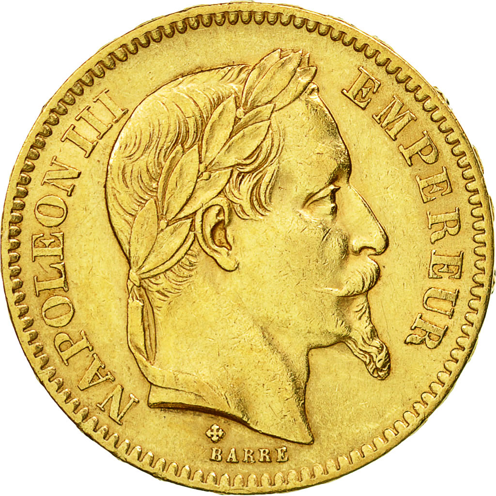 Coin, France, Napoleon III, Napoléon III, 20 Francs, 1865, Strasbourg