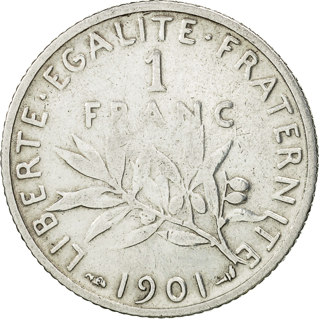 Monnaie, France, Semeuse, Franc, 1901, Paris, TB, Argent, KM:844.1, Gadoury:467