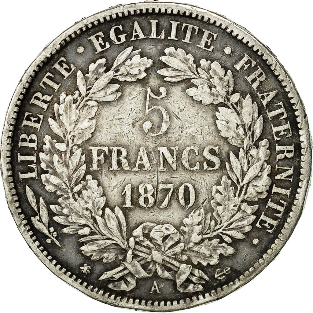 Monnaie, France, Cérès, 5 Francs, 1870, Paris, TTB, Argent, KM:819