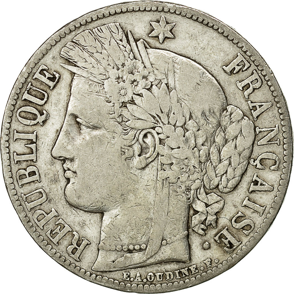 Coin, France, Cérès, 5 Francs, 1851, Paris, VF(30-35), Silver, KM:761.1