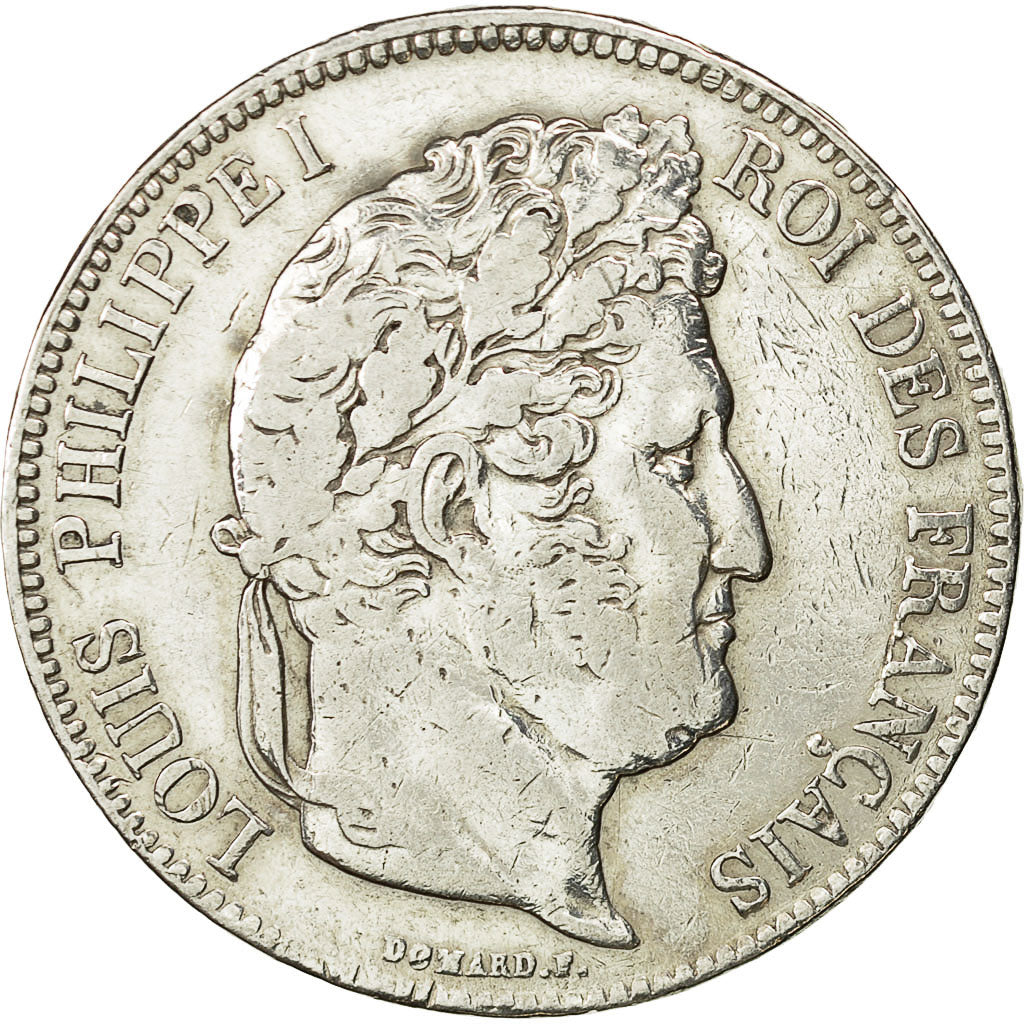 Coin, France, Louis-Philippe, 5 Francs, 1834, Lyons, VF(30-35), Silver
