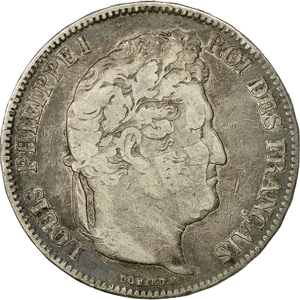 Coin, France, Louis-Philippe, 5 Francs, 1832, Paris, VF(20-25), Silver