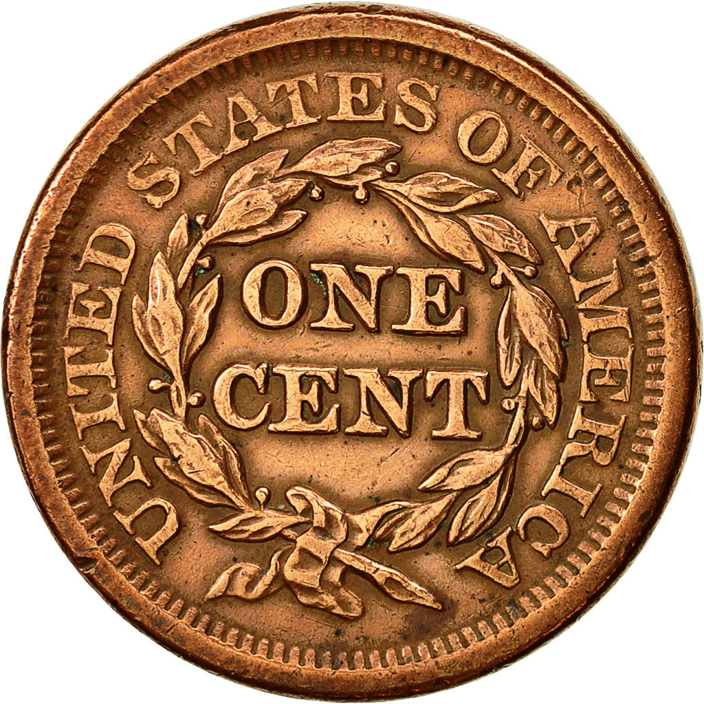 Coin, United States, Braided Hair Cent, Cent, 1851, U.S. Mint, Philadelphia