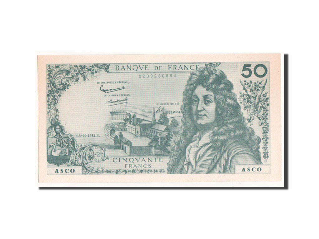 FRANCE, 50 Francs, 50 F 1962-1976 ''Racine'', UNC(65-70), FRANCE, 50 Francs,...