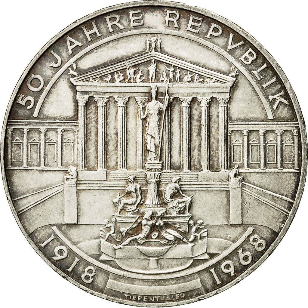 Coin, Austria, 50 Schilling, 1968, AU(55-58), Silver, KM:2904.1