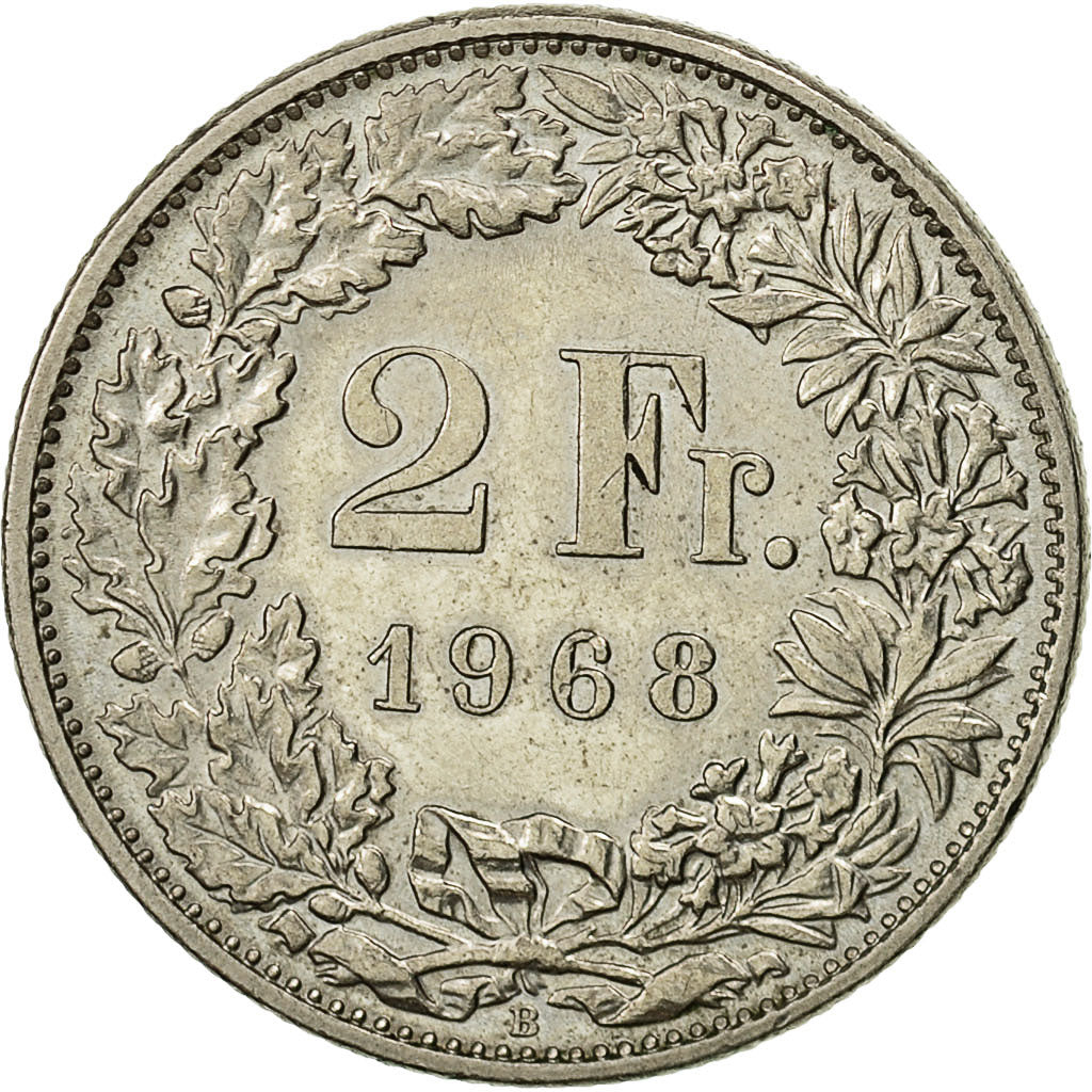Monnaie, Suisse, 2 Francs, 1968, Bern, SUP, Copper-nickel, KM:21a.1