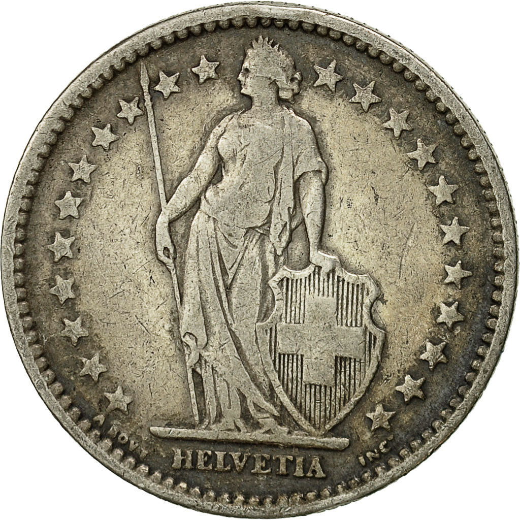 Coin, Switzerland, 2 Francs, 1909, Bern, VF(30-35), Silver, KM:21