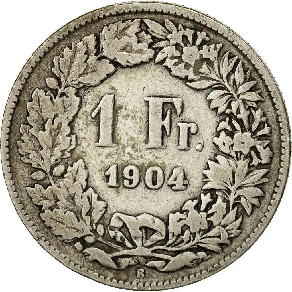Coin, Switzerland, Franc, 1904, Bern, VF(20-25), Silver, KM:24
