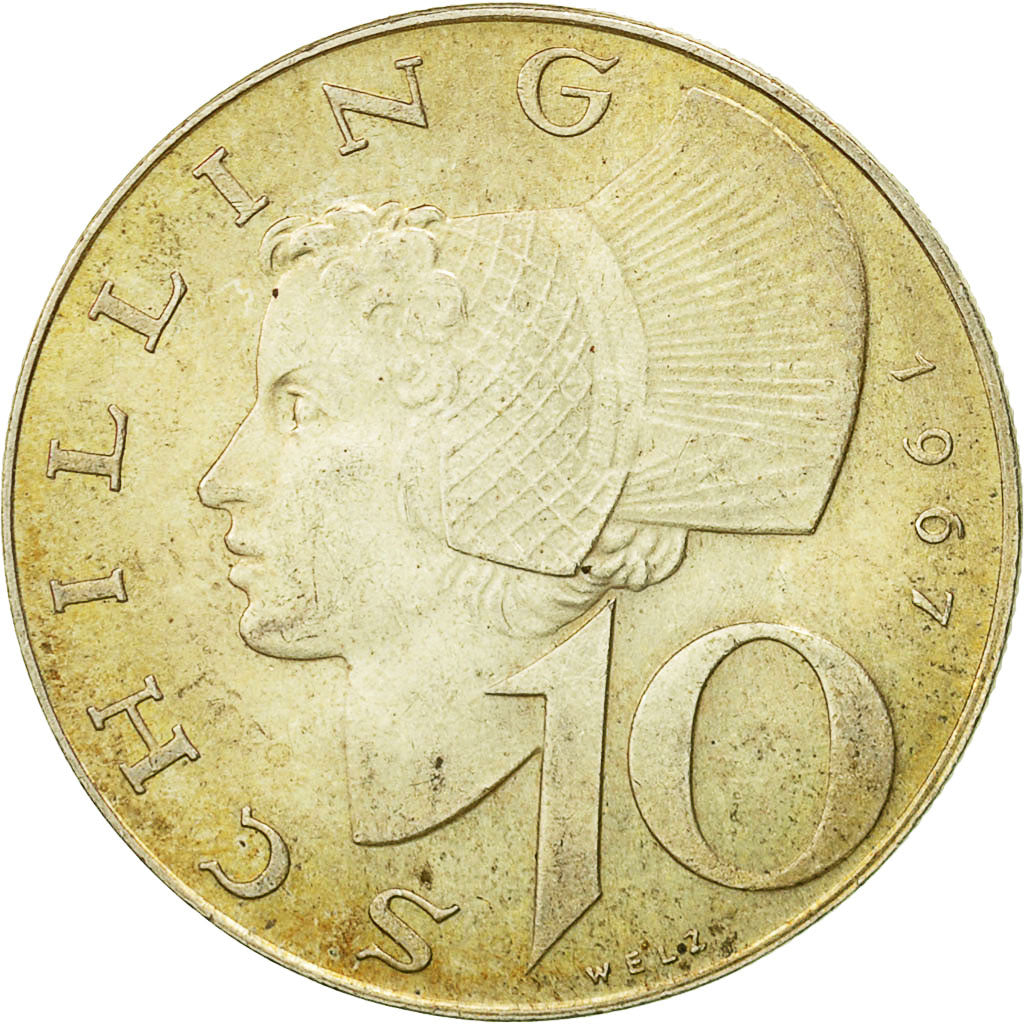 Coin, Austria, 10 Schilling, 1967, AU(50-53), Silver, KM:2882
