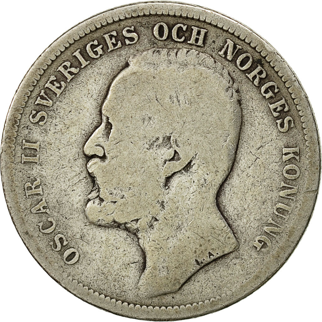 Coin, Sweden, Oscar II, Krona, 1987, VF(20-25), Silver, KM:760
