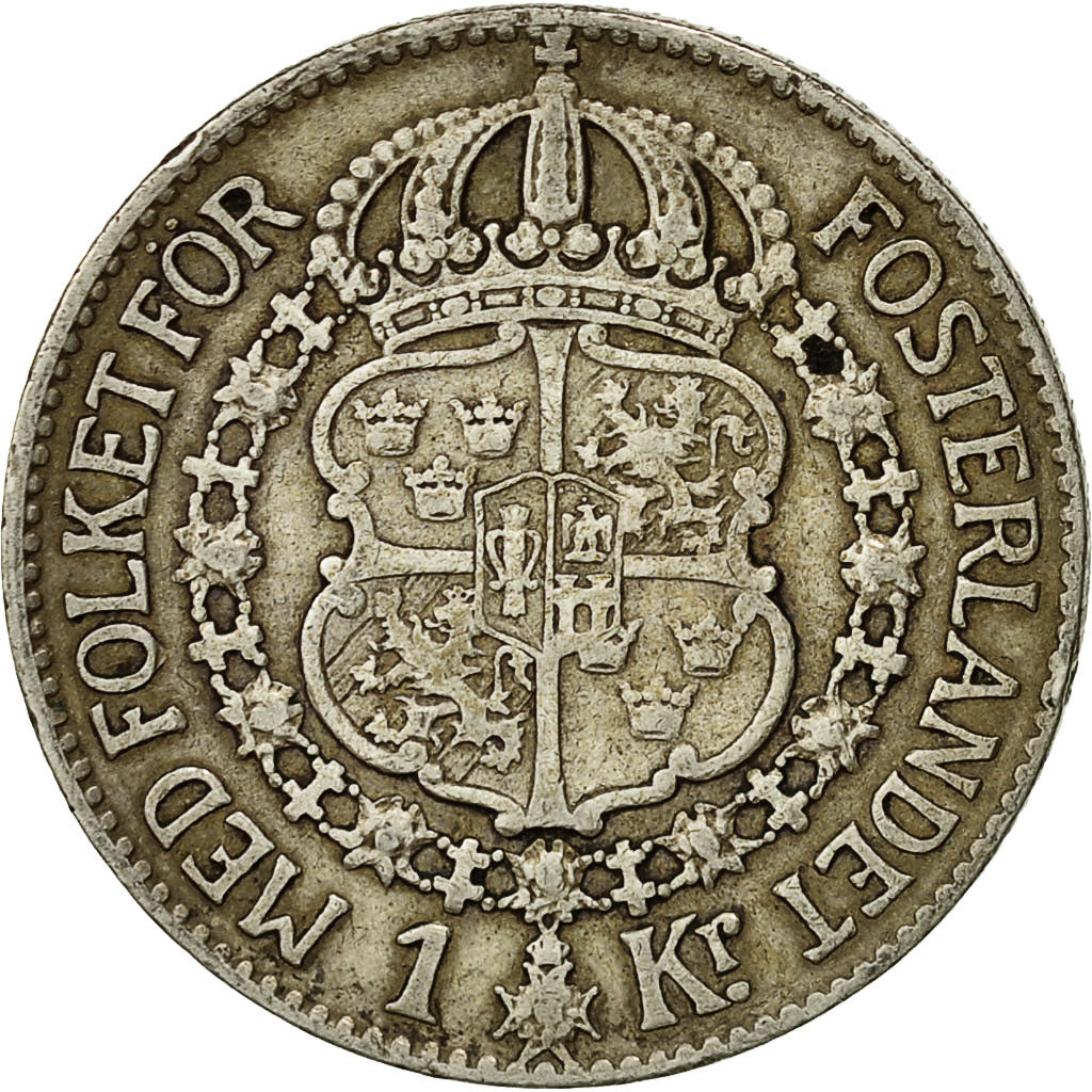 Svezia, Gustaf V, Krona, 1937, BB, Argento, KM:786.2