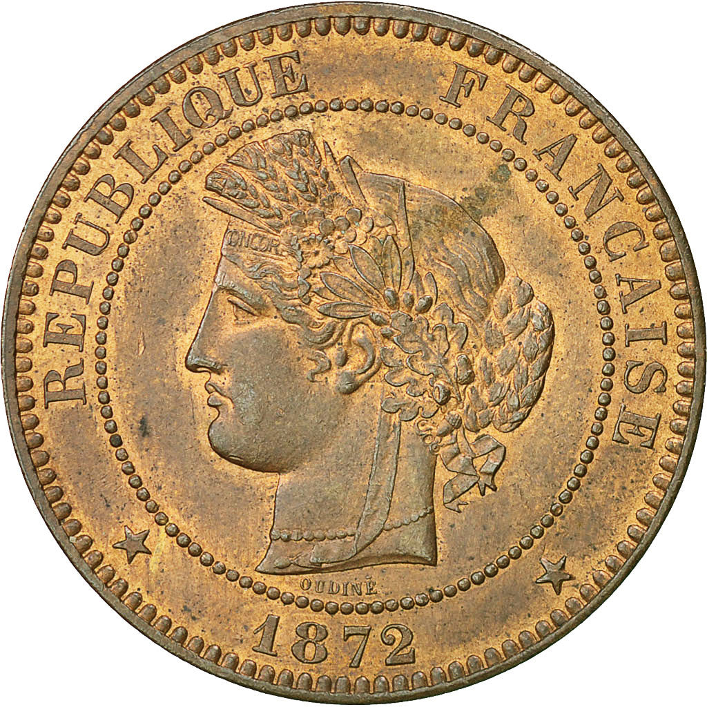 Coin, France, Cérès, 10 Centimes, 1872, Paris, AU(55-58), Bronze, KM:815.1